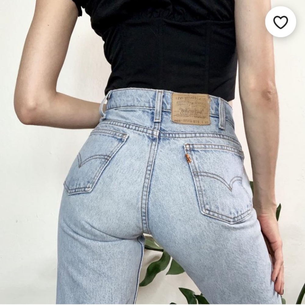 Vintage 505 Light Wash Orange Tab Levis